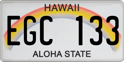 HI license plate EGC133