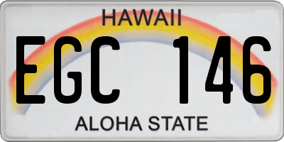 HI license plate EGC146