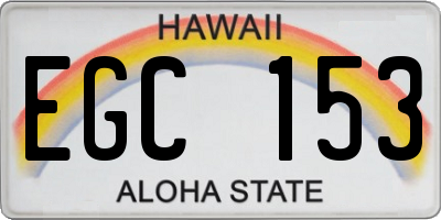 HI license plate EGC153