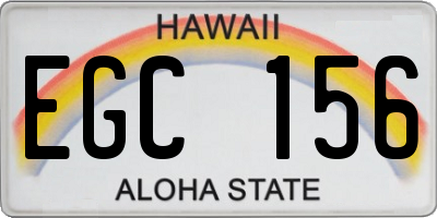 HI license plate EGC156