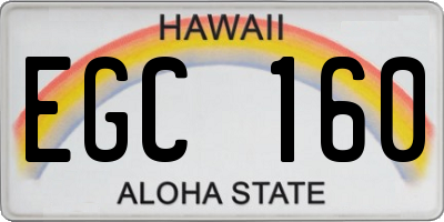 HI license plate EGC160