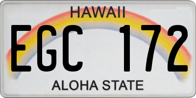 HI license plate EGC172