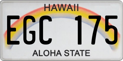 HI license plate EGC175