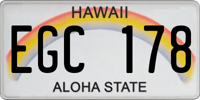 HI license plate EGC178