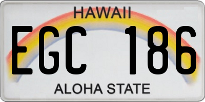 HI license plate EGC186