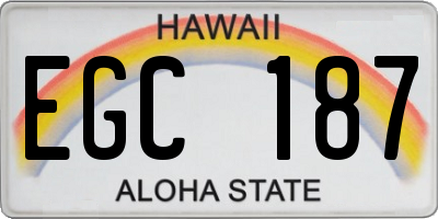 HI license plate EGC187