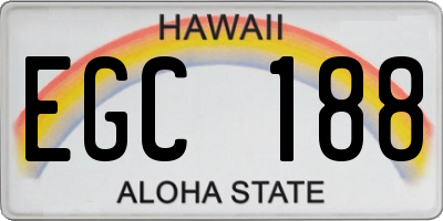 HI license plate EGC188