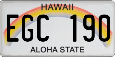 HI license plate EGC190