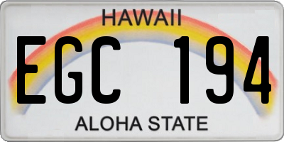 HI license plate EGC194