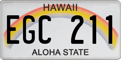 HI license plate EGC211