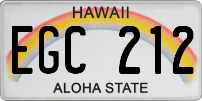 HI license plate EGC212
