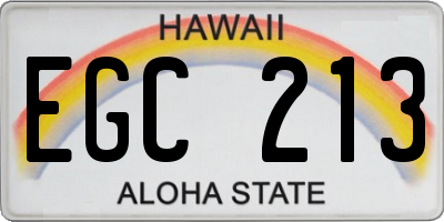 HI license plate EGC213