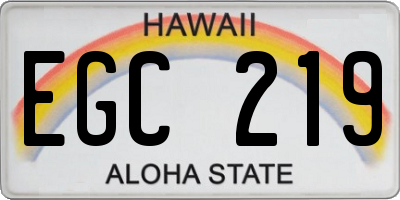 HI license plate EGC219