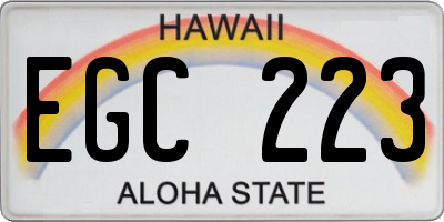 HI license plate EGC223