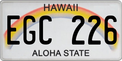 HI license plate EGC226