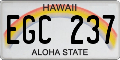 HI license plate EGC237