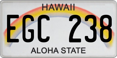 HI license plate EGC238