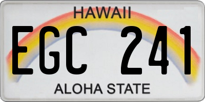 HI license plate EGC241