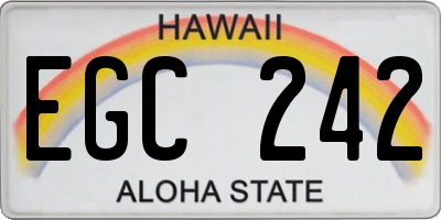 HI license plate EGC242