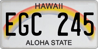 HI license plate EGC245