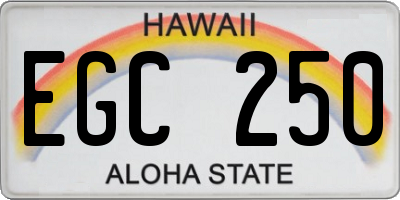 HI license plate EGC250