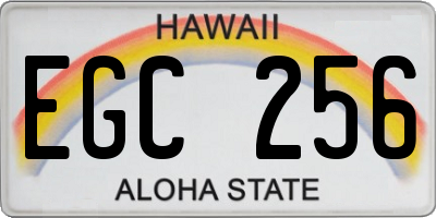 HI license plate EGC256