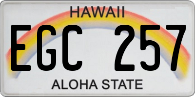 HI license plate EGC257