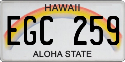 HI license plate EGC259