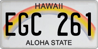 HI license plate EGC261