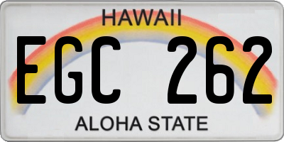 HI license plate EGC262