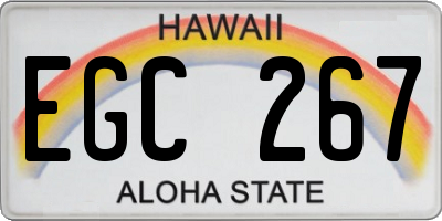 HI license plate EGC267