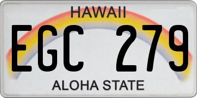 HI license plate EGC279