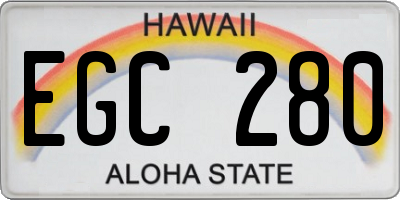 HI license plate EGC280