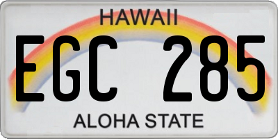 HI license plate EGC285