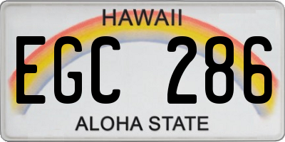 HI license plate EGC286