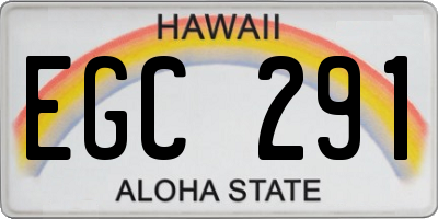 HI license plate EGC291