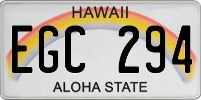 HI license plate EGC294