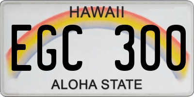 HI license plate EGC300