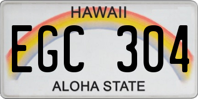 HI license plate EGC304