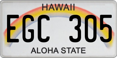 HI license plate EGC305