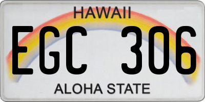 HI license plate EGC306