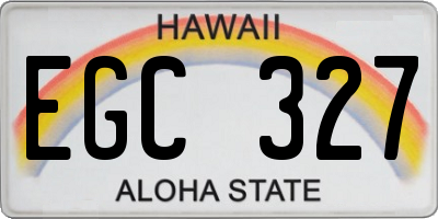 HI license plate EGC327