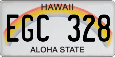 HI license plate EGC328