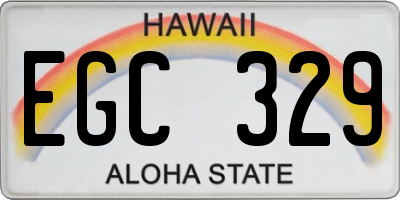 HI license plate EGC329