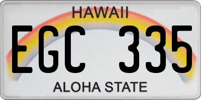 HI license plate EGC335