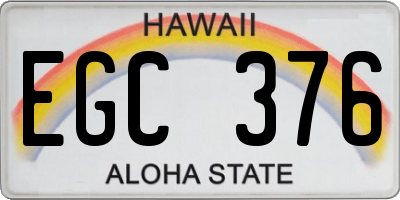 HI license plate EGC376