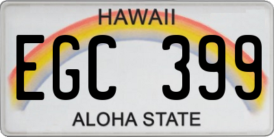 HI license plate EGC399