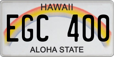 HI license plate EGC400