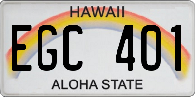 HI license plate EGC401