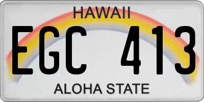 HI license plate EGC413